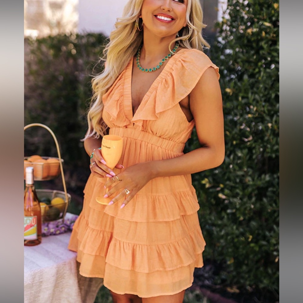 Orange mini dress